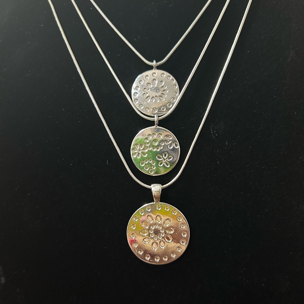 Silver Layered Necklaces - Picture 2 of 4